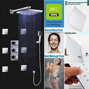 luci 10 inch led colors thermostatic showerhead b015h8x8nu