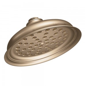 moen brushed bronze one function 7 inch diameter showerhead s136bb