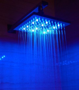alfi 8 inch square multi color led rain showerhead led5001