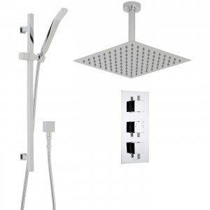 hudson reed square thermostatic shower system 12 inch