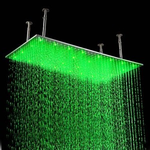 oxox contemporary led rainfall stainless steel brushed rainshower 6525489159185