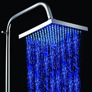 cvv faucet 8 inch a grade abs chrome finish led rain showerhead 061908440190