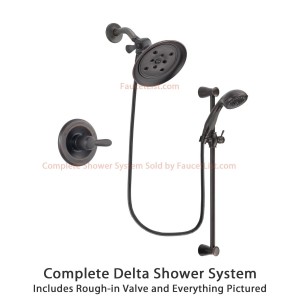 delta faucet large rain showerhead and personal handheld shower dsp2692v