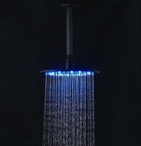 rozinsanitary 12 inches led light rain showerhead with ceiling mounted shower arm