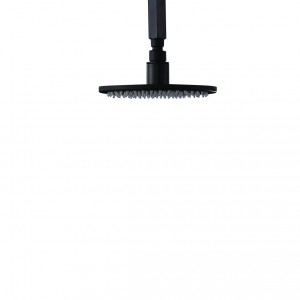 rozinsanitary black color 8 inches round bath top spray showerhead