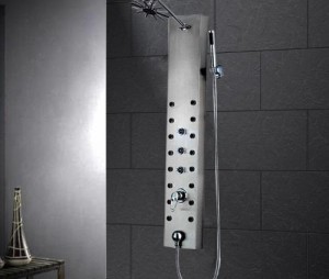 ariel shower panel with rain showerhead aed 9054b
