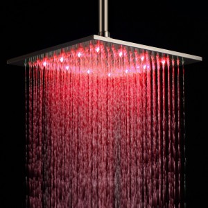 detroit bathware 16 inch led 3 color rain showerhead 454147