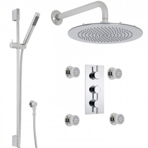 hudson reed 3 outlet set thermostatic 12 inch shower