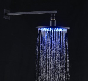 rozinsanitary 8 inch led color rainfall with wall mounted shower arm