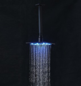 rozinsanitary ceiling mounted shower arm plus led 10 inch rainfall bathroom showerhead