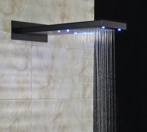 rozinsanitary led light wall mounted waterfall rain showerhead