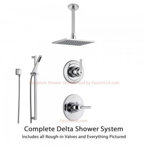 delta faucet trinsic 3 setting ceiling mount showerhead ss145985