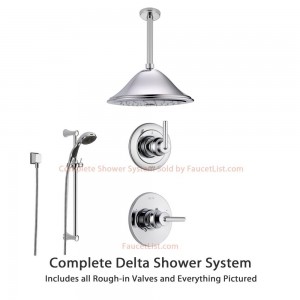 delta faucet trinsic ceiling mount rain showerhead ss145982