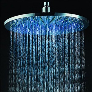 cobblehome rgb led 7 colors round bathroom shower head