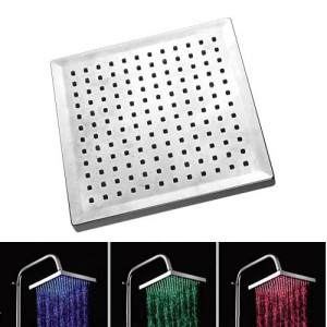 enjoydeal 3 colors new led light square rain top overhead showerhead