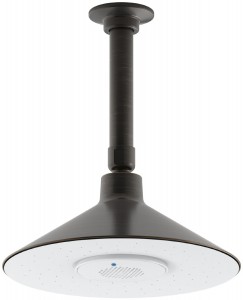 kohler moxie 2.5 gpm rainhead with wireless speaker showerhead 99105 2bz