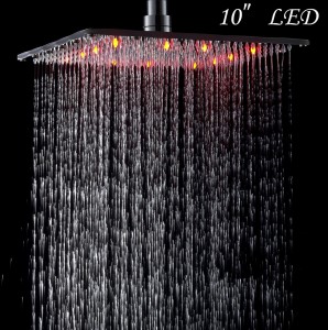 rozinsanitary 10 inches led light rain showerhead