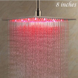rozinsanitary led changing color rain shower head 8 inches