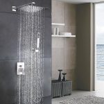 esnbia luxury high pressure brushed nickel-rain shower