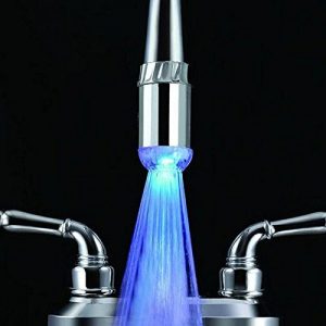 KeyZone Water Temperature Three Color Change LED Light Shower